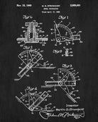 Protractor Patent Print Measuring Instruments Poster