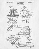 Protractor Patent Print Measuring Instruments Poster