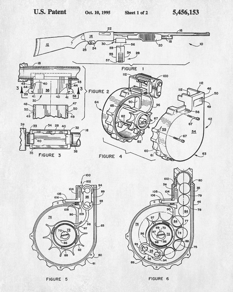 Pump Action Shotgun Patent Print Firearm Poster Gun Wall Art - OnTrendAndFab