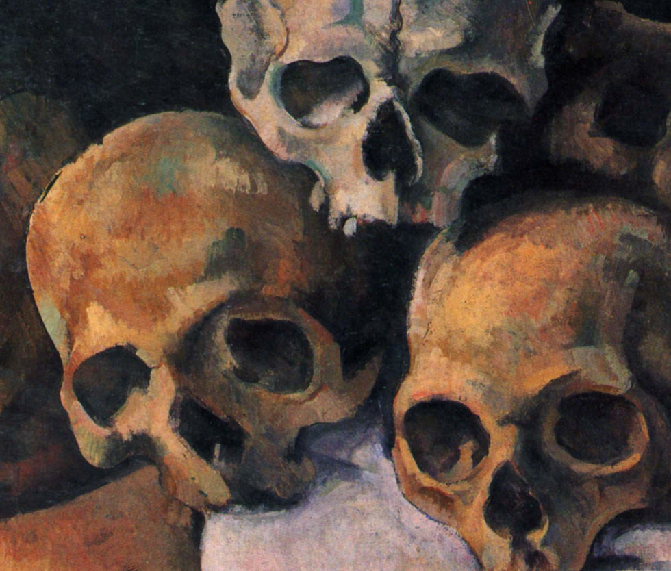 Paul C zanne Post Impressionist Fine Art Print Pyramid Of Skulls paul-c-zanne-post-impressionist-fine-art-print-pyramid-of-skulls