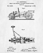 Railroad Patent Print Railway Hand Car Train Poster