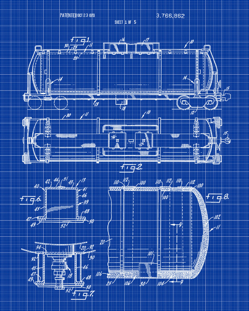 Railroad Patent Print Railway Tank Car Train Poster