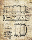 Railroad Patent Print Railway Tank Car Train Poster