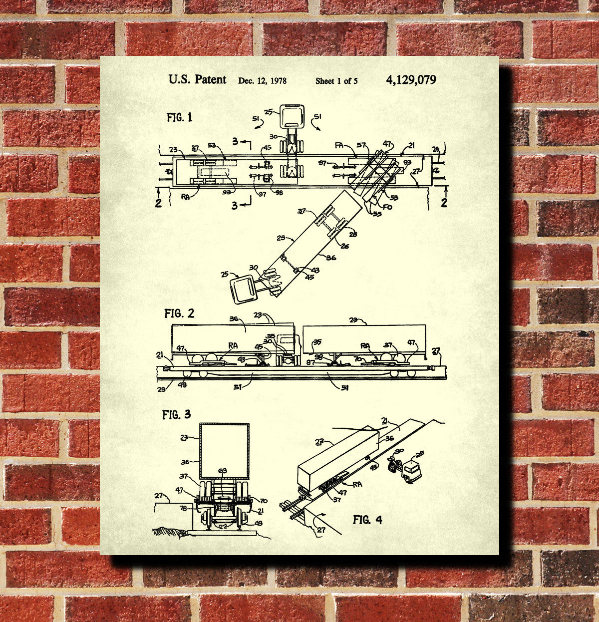 Railroad Patent Print Railway Truck Car Train Poster