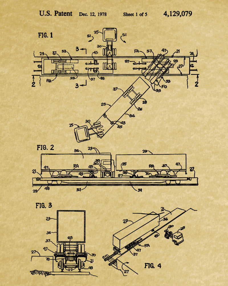 Railroad Patent Print Railway Truck Car Train Poster