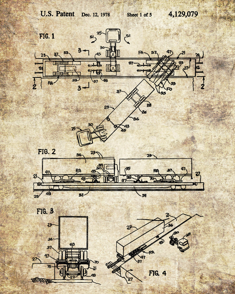 Railroad Patent Print Railway Truck Car Train Poster