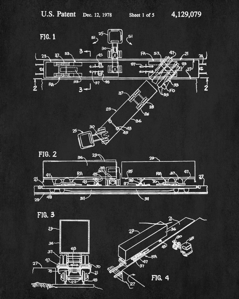 Railroad Patent Print Railway Truck Car Train Poster