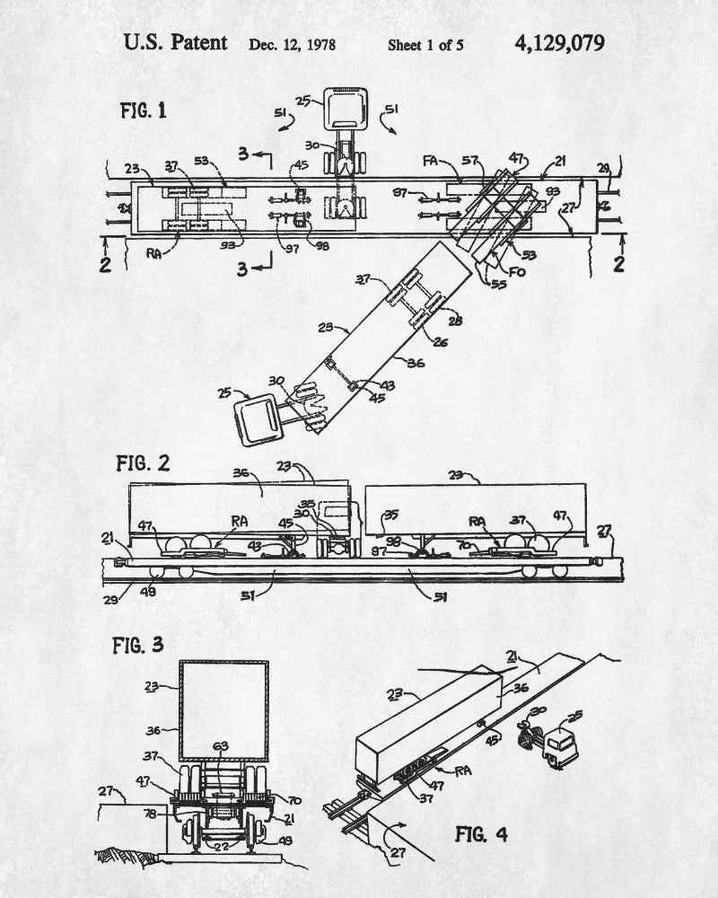 Railroad Patent Print Railway Truck Car Train Poster