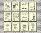 Train Wall Art Set 9 Railway Posters Railroad Patent Prints