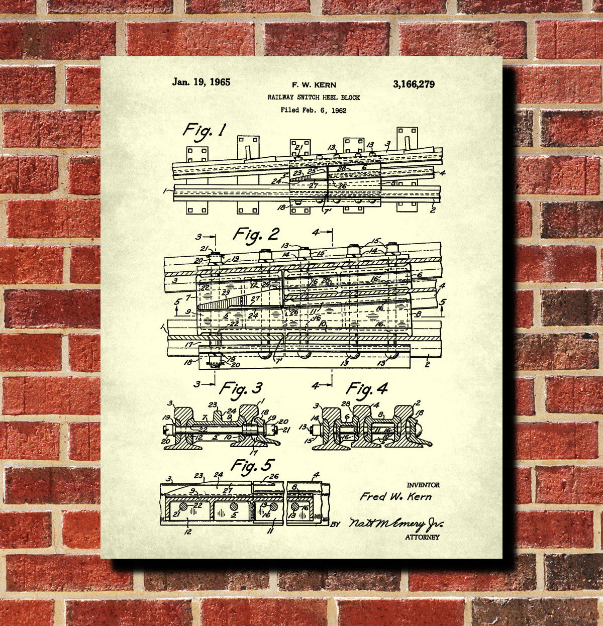 Railroad Patent Poster Railway Points Switch Train Print
