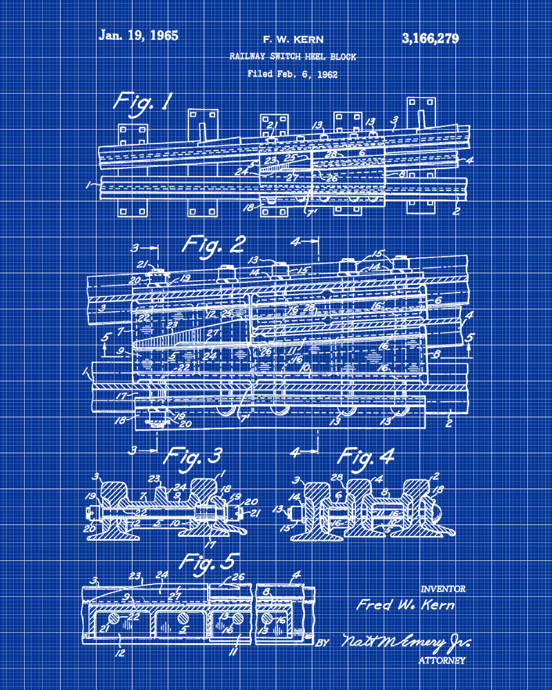 Railroad Patent Poster Railway Points Switch Train Print