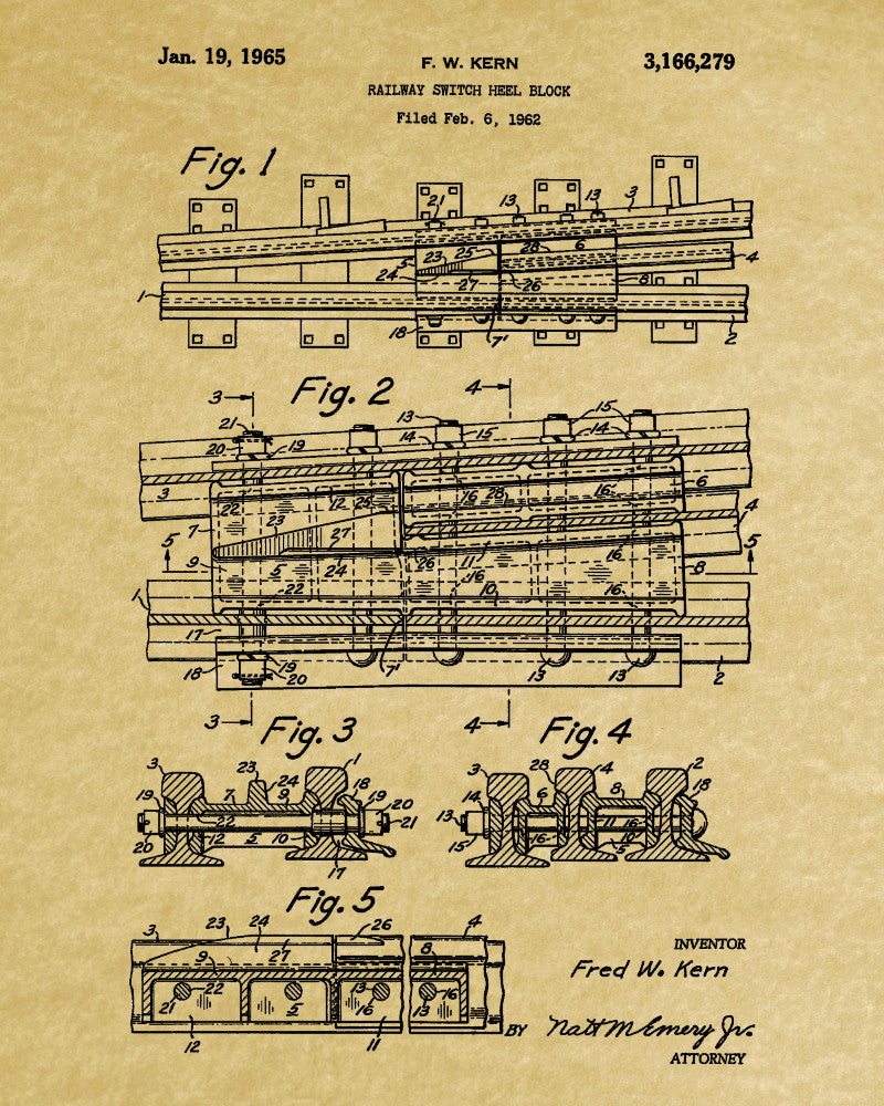 Railroad Patent Poster Railway Points Switch Train Print