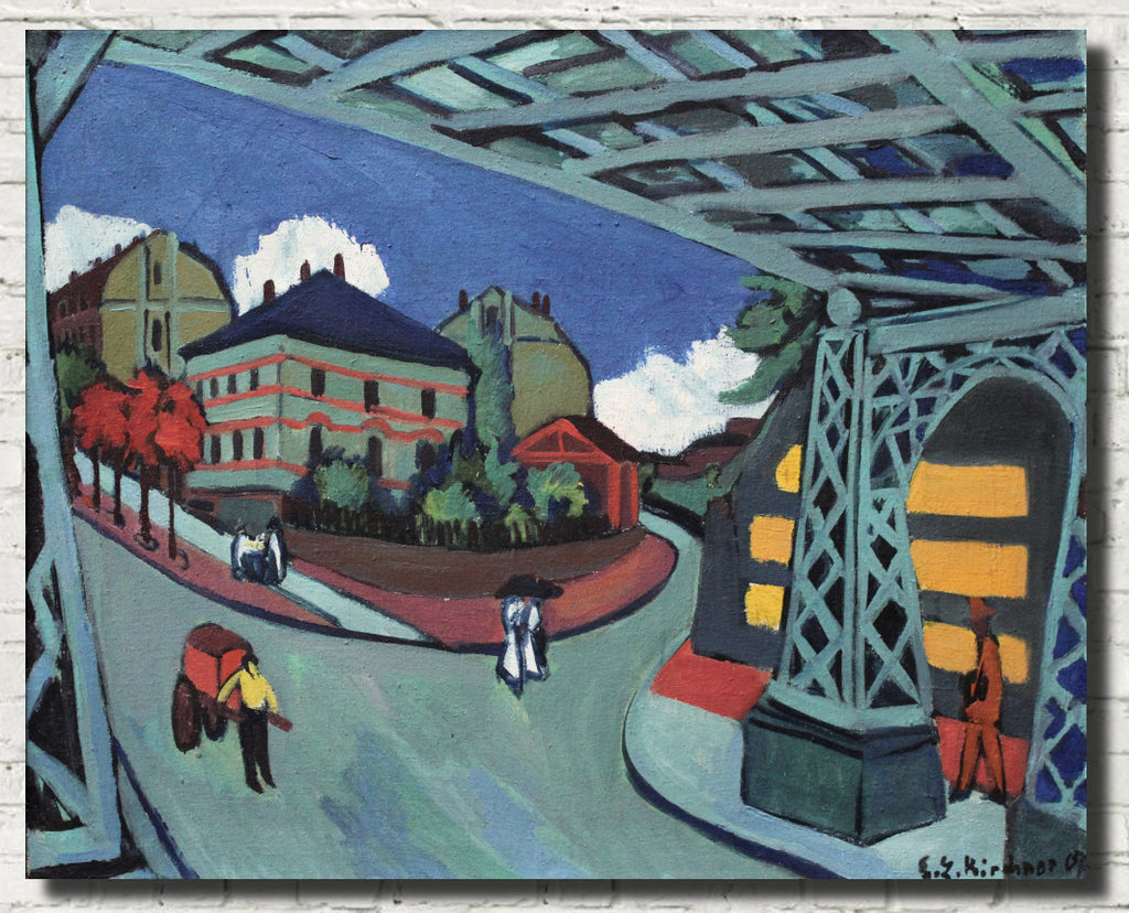 Ernst Ludwig Kirchner Expressionism Fine Art Print, Railway Bridge on Löbtauer Straße in Dresden