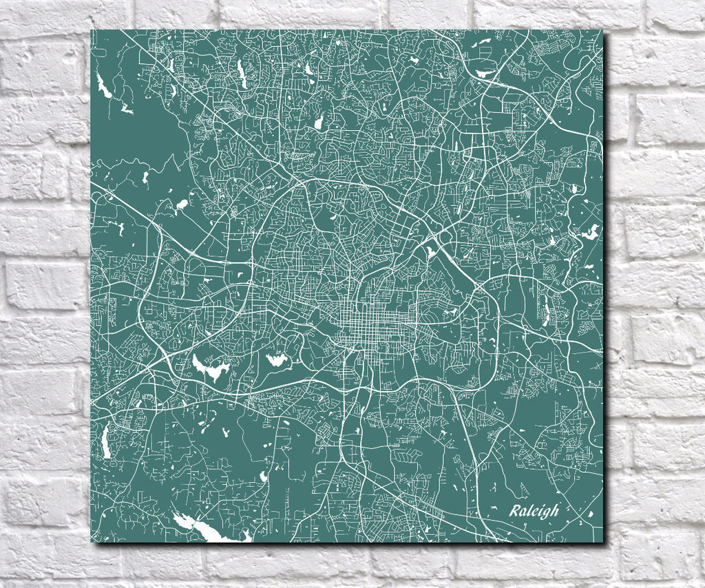 Raleigh City Street Map Print Custom Wall Map - OnTrendAndFab