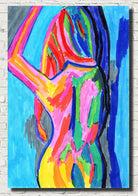 Abstract Nude, Rearview, Bright Art Print