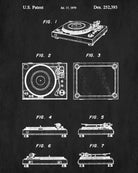 Record Player Patent Print Vinyl Poster Retro Music Blueprint