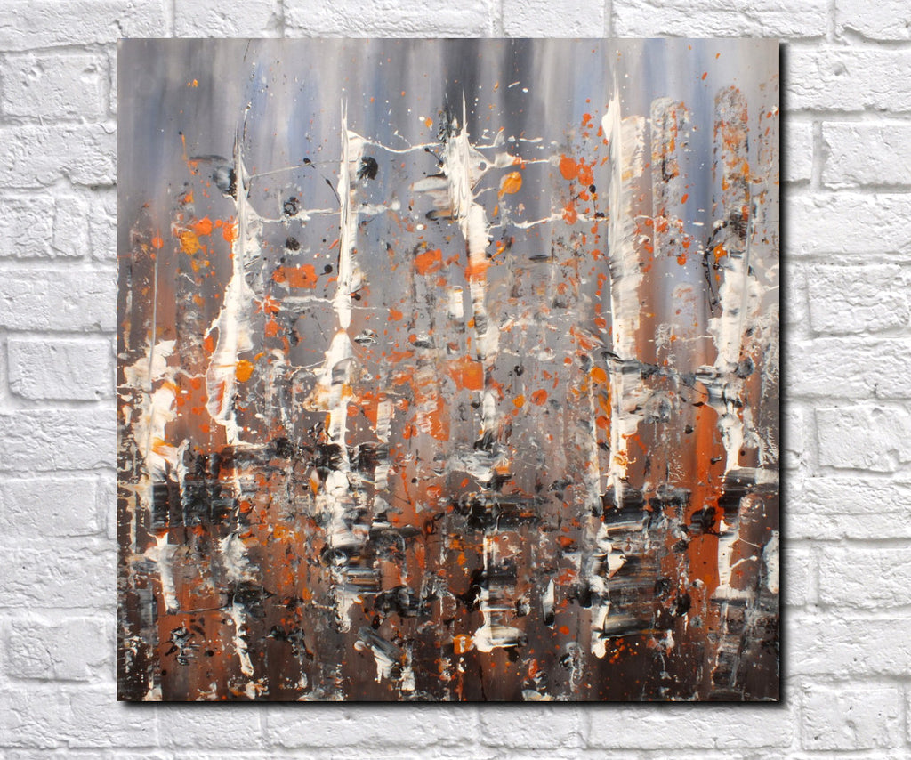 Original Painting James Lucas, Relinquished Relics Cityscape Abstract
