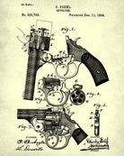 Revolver Patent Poster Firearm Art Handgun Print - OnTrendAndFab