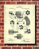 Revolver Patent Print Gun Poster Handgun Firearm Wall Art - OnTrendAndFab