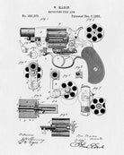 Revolver Patent Print Gun Poster Handgun Firearm Wall Art - OnTrendAndFab