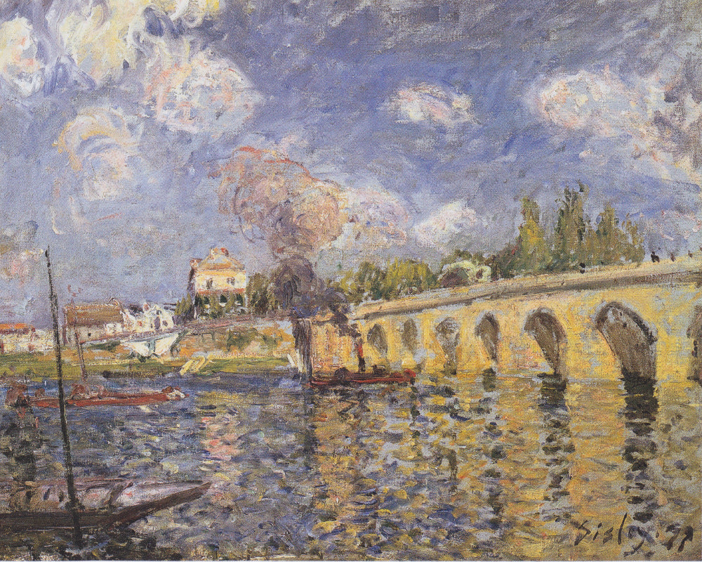 Alfred Sisley Fine Art Print River Steamboat and Bridge Impressionist Painting