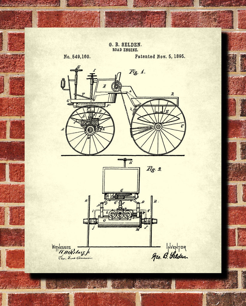 Vintage Car Patent Print Motoring Poster Wall Art - OnTrendAndFab