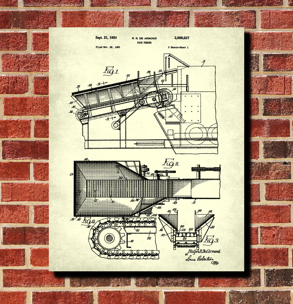 Rock Plant Patent Print Gold Rush Mining Poster