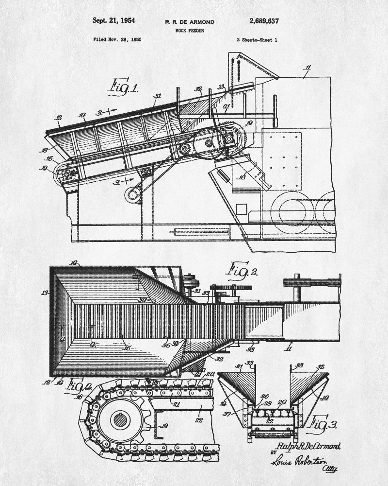 Rock Plant Patent Print Gold Rush Mining Poster