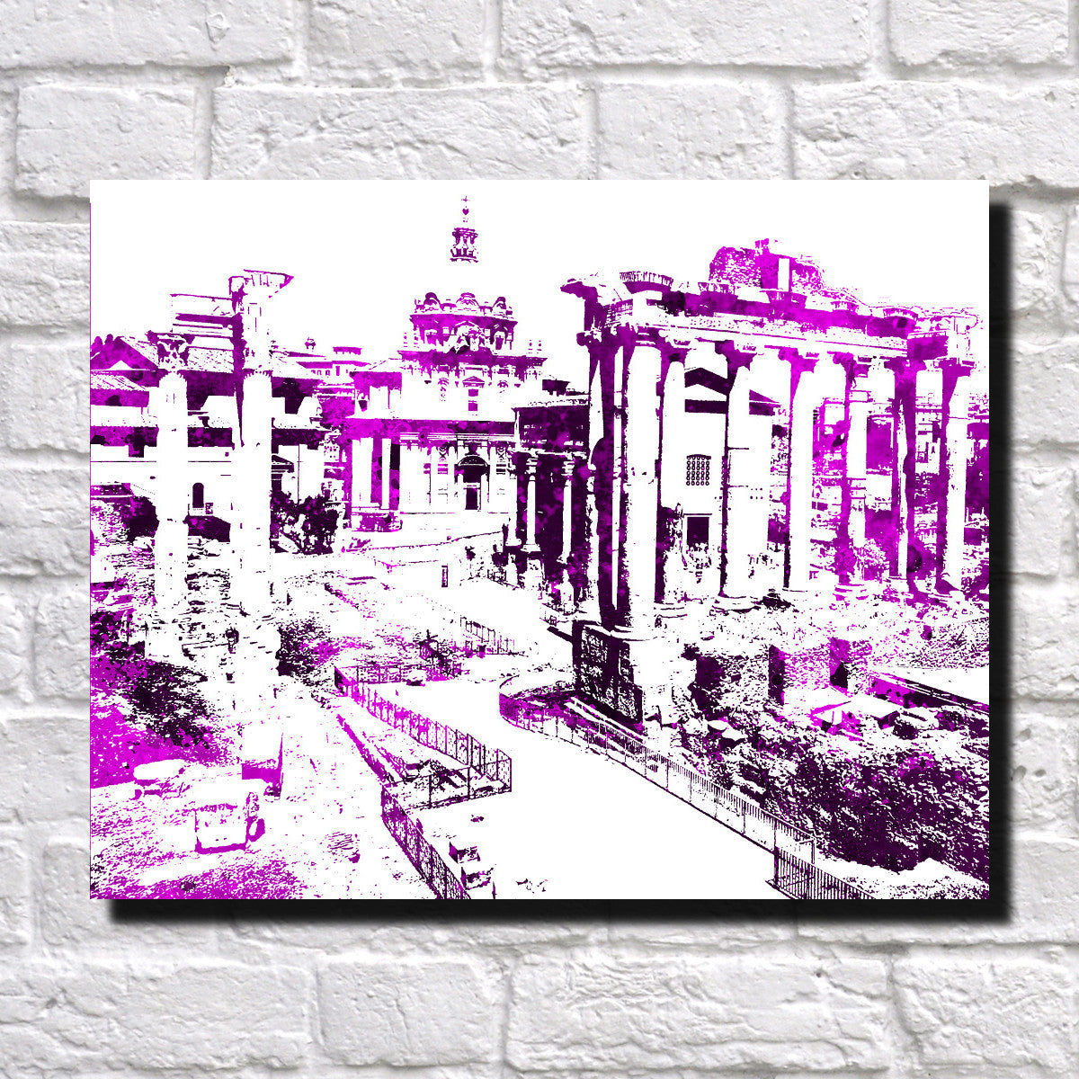 Rome Forum Ruins City Skyline Print Landscape Poster Feature Wall Art