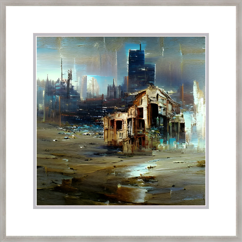 Ruined City Edge, Framed Urban Abstract Fine Art Print