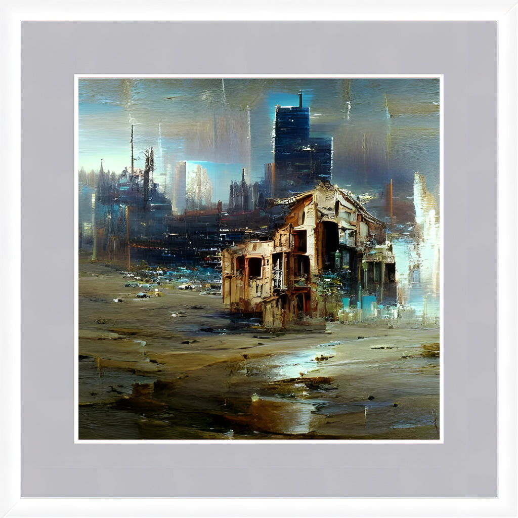 Ruined City Edge, Framed Urban Abstract Fine Art Print