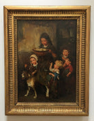 Antique German Figurative Painting Original 19th Century Framed