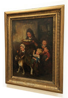 Antique German Figurative Painting Original 19th Century Framed