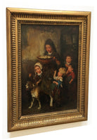 Antique German Figurative Painting Original 19th Century Framed