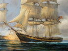 Large American Sailing Ship Maritime Seascape Oil Painting Signed Framed