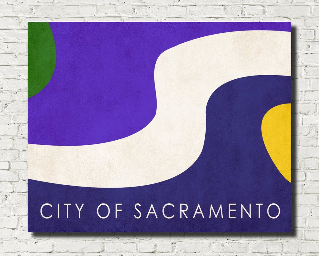 Sacramento California City Flag Print