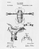 Saddle Patent Print Equestrian Blueprint Horse Poster - OnTrendAndFab