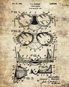 Safety Goggles Patent Print Workshop Blueprint Poster