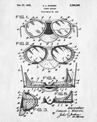 Safety Goggles Patent Print Workshop Blueprint Poster