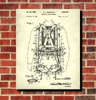 Safety Harness Patent Print Workshop Blueprint Poster