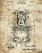 Safety Harness Patent Print Workshop Blueprint Poster