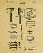 Safety Razor Patent Print Bathroom Barbershop Wall Art Poster