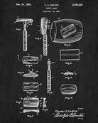 Safety Razor Patent Print Bathroom Barbershop Wall Art Poster