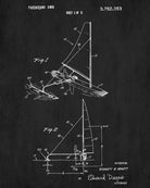 Sail Boat Poster Nautical Patent Print Sailing Poster