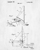 Sail Boat Poster Nautical Patent Print Sailing Poster