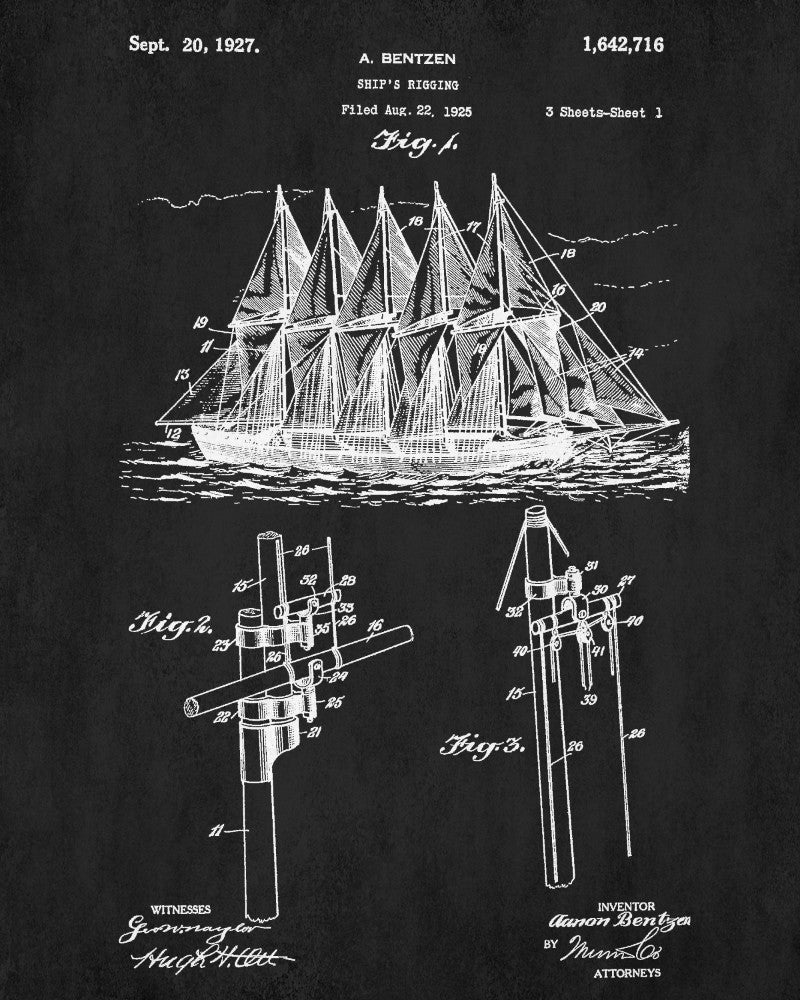 Sail Rigging Nautical poster Sail Boat Print