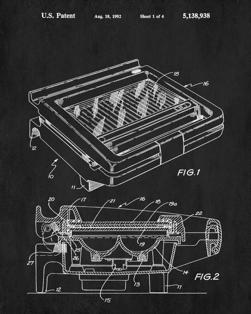 Sandwich Toaster Patent Print Panini Press Poster Kitchen Wall Art - OnTrendAndFab