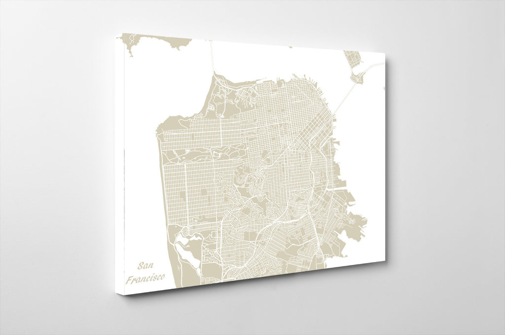 San Francisco City Street Map Print Modern Art Poster