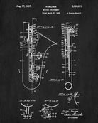 Saxophone Patent Print Musical Instrument Poster Music Wall Art - OnTrendAndFab