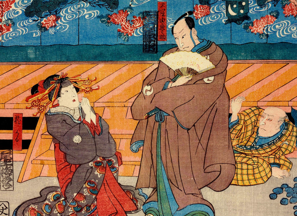 Utagawa Kuniyoshi, Japanese Fine Art Print, scene from the play Kanadehon Chushingura